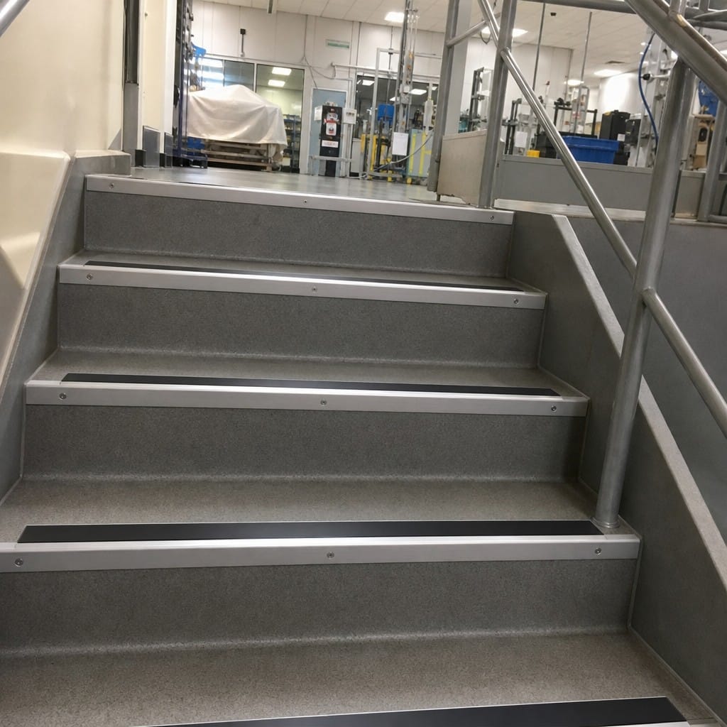 Customer photo review of Aluminium Stair Nosing 56x33mm Straight Edge Commercial, 4 Lengths