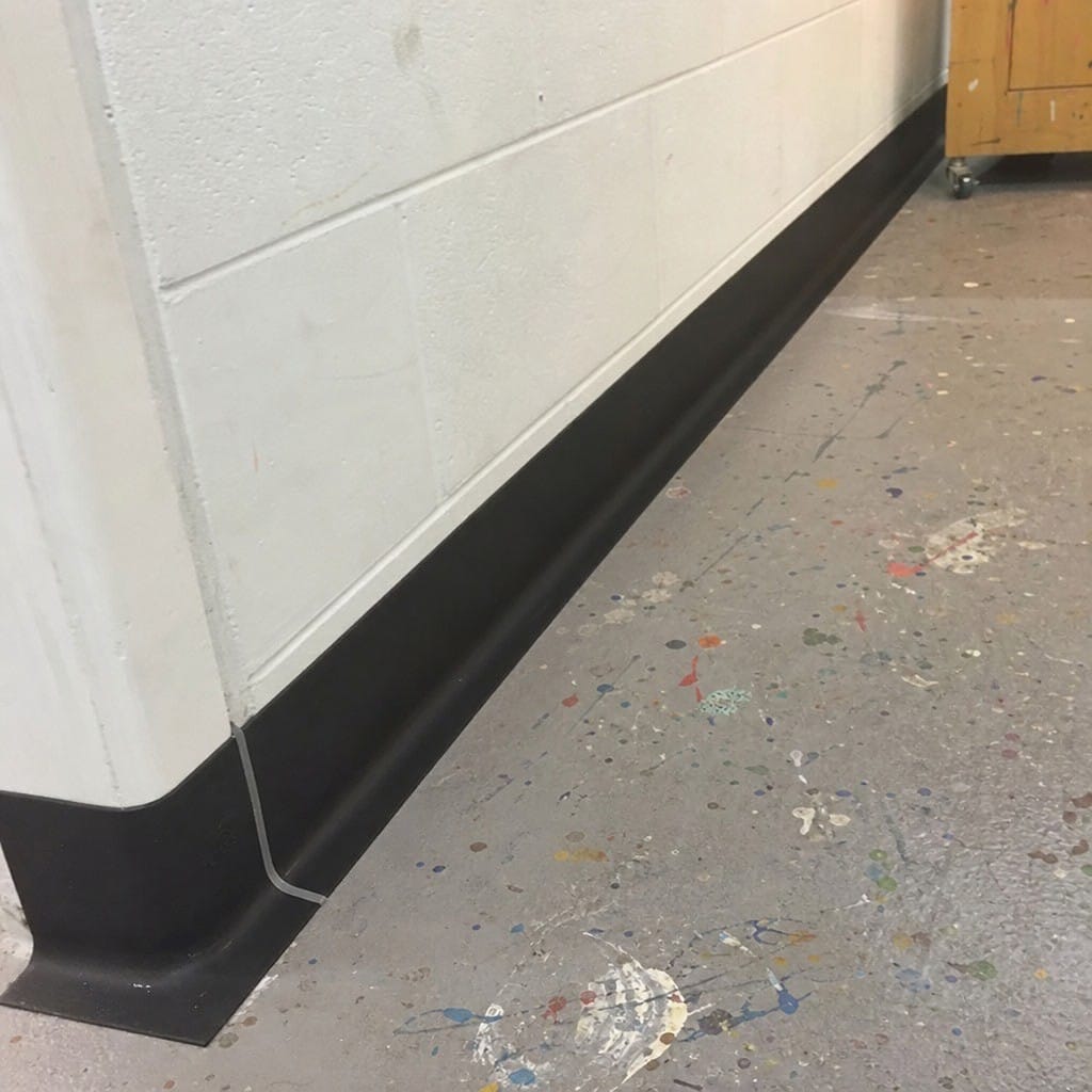 Customer photo review of Flexible PVC Sit-On Skirting Board 100mm x 20mm | 15m Length | Commercial