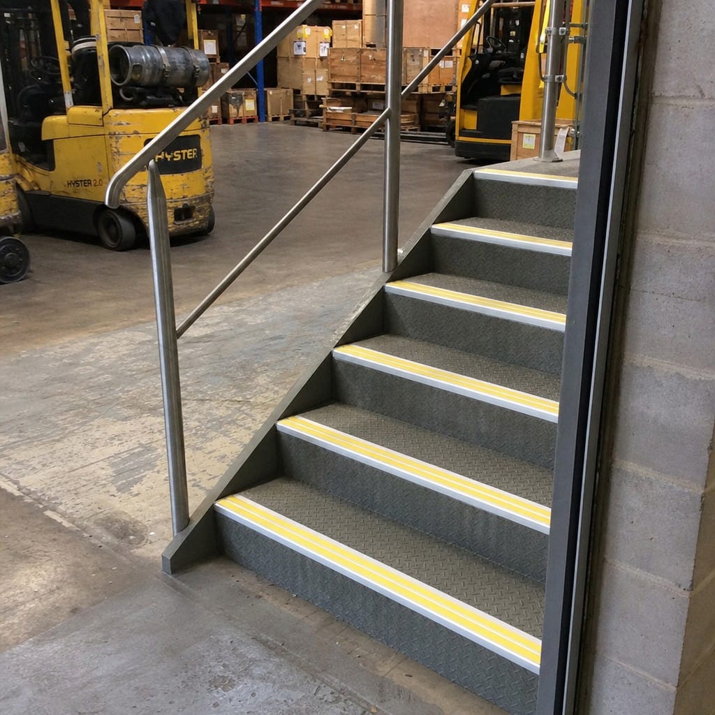 Customer photo review of Aluminium Stair Nosing 100x39mm Bullnose Heavy Duty Twin Insert