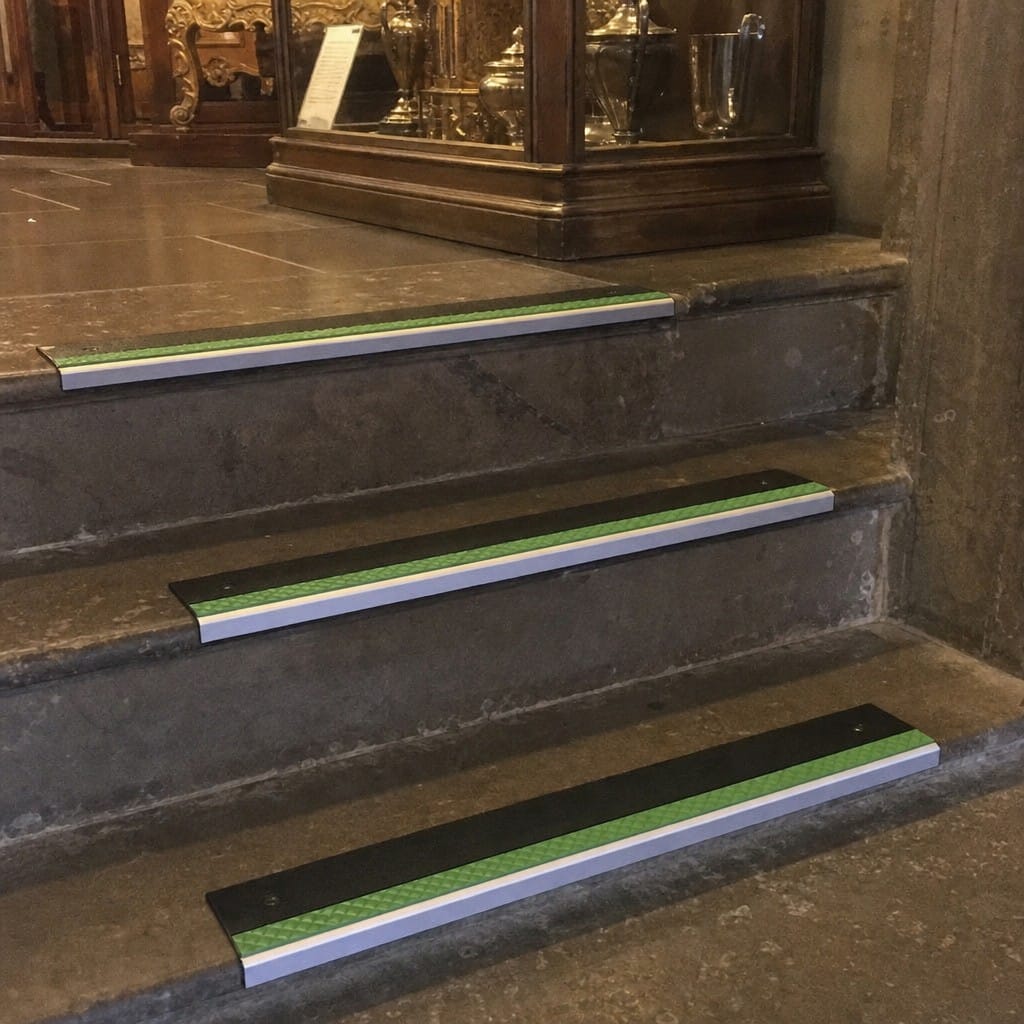 Customer photo review of Aluminium Stair Nosing 66x32mm Ramped Anti Slip Glow Edge