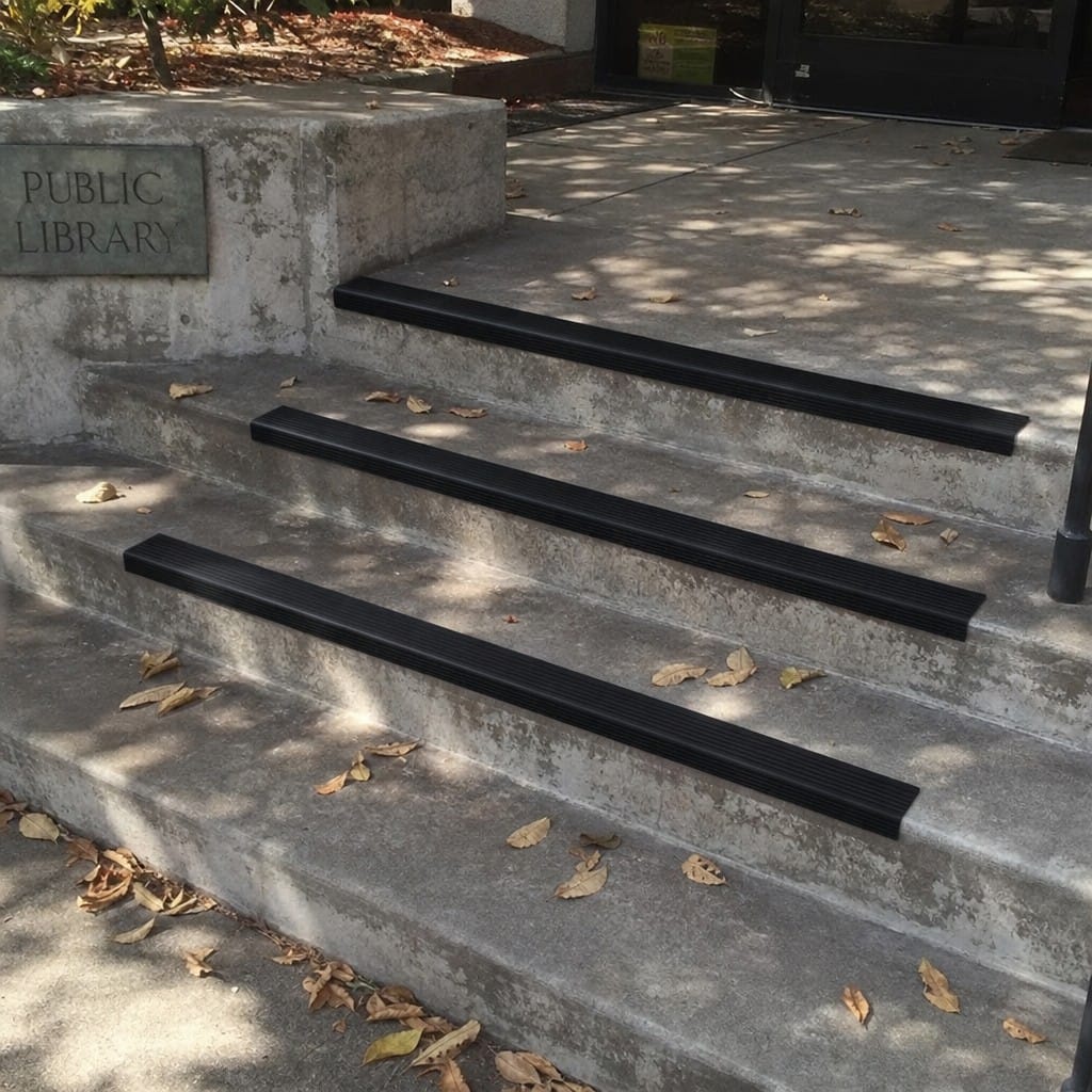 Customer photo review of Anti-Slip Stair Nosing Edge Trim – 50 x 25mm Self-Adhesive L-Shape PVC Stair Edge Protector for Indoor & Outdoor Steps