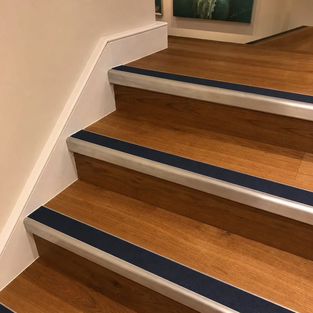 Customer photo review of Square Aluminium Stair Nosing 2.44m 93mm Tread 32mm Riser