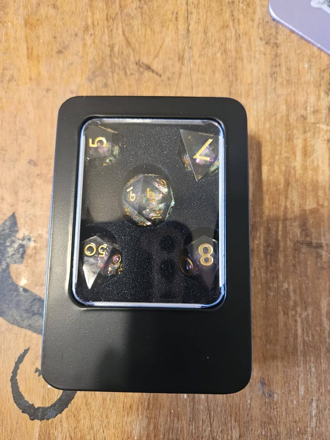 Customer photo review of Liquid Galaxy Dice Set