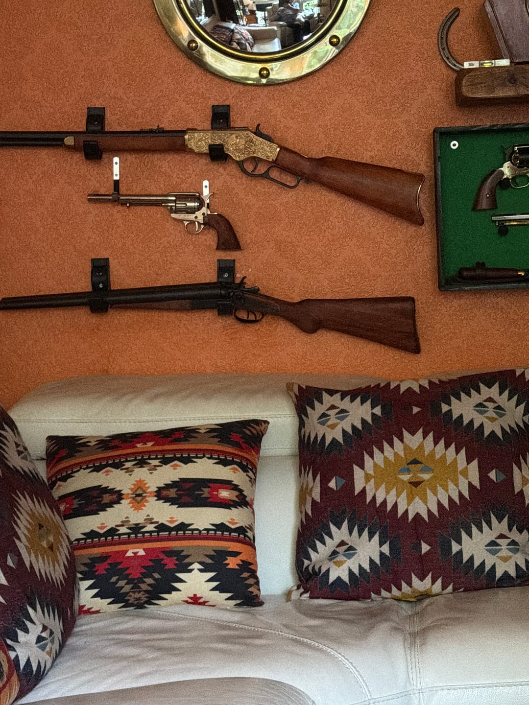 Customer photo review of "The Gun That Won The West" Winchester '73 Repeating Rifle (Black, Engraved Gold) with Ejecting Dummy Rounds - USA 1873