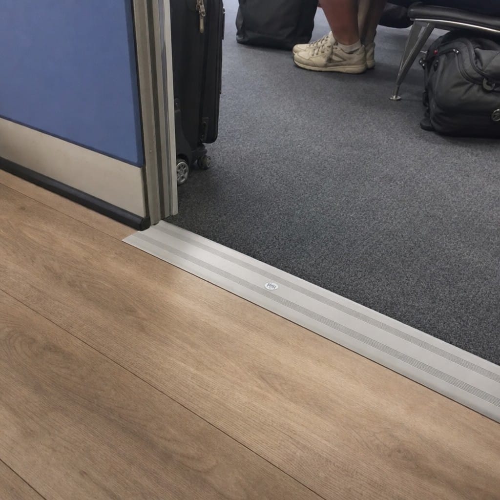 Customer photo review of 35mm Flat Aluminium Door Threshold Strip | Floor Transition Bar
