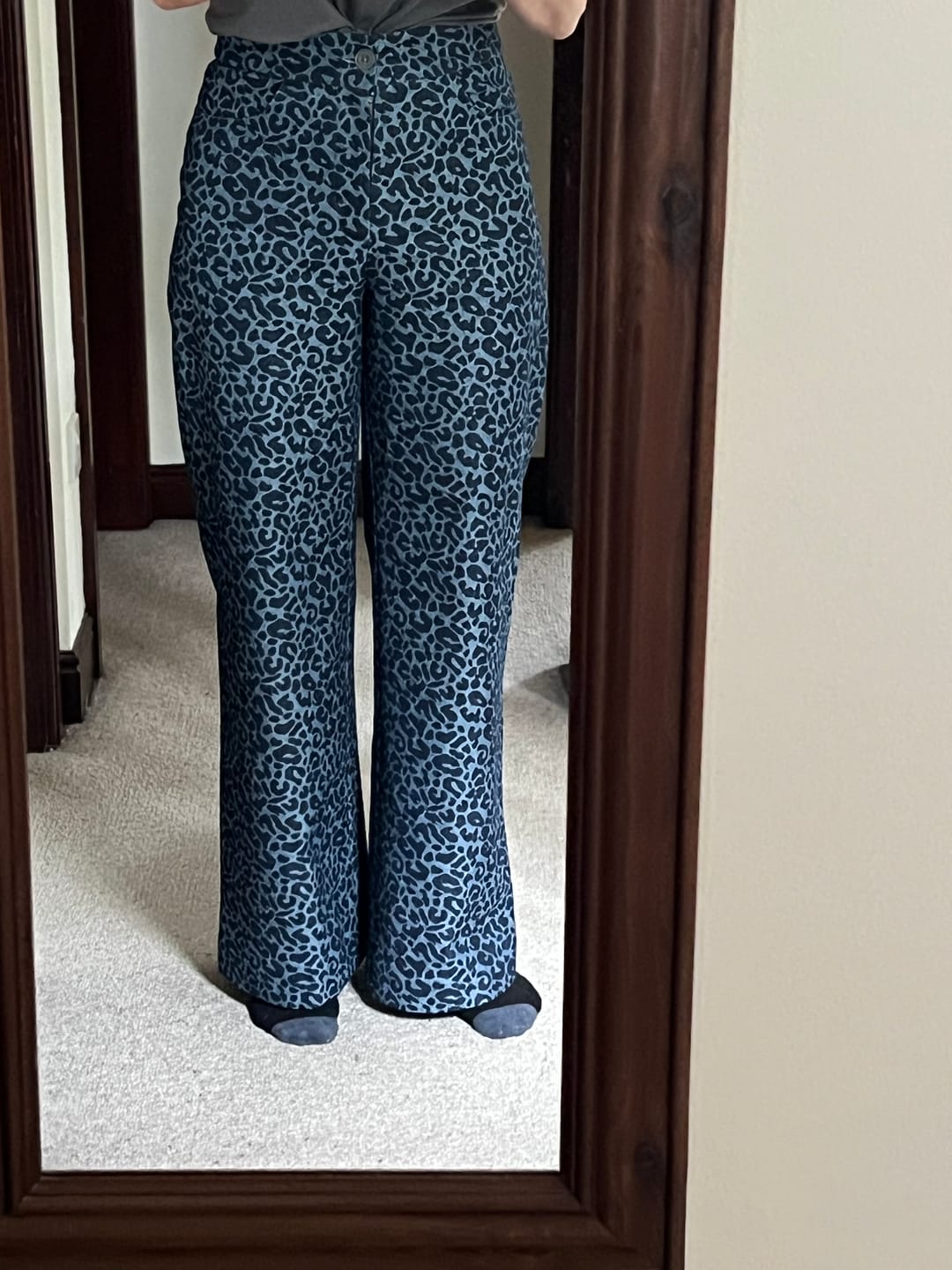 Customer photo review of Safari Spots Jacquard Denim Fabric