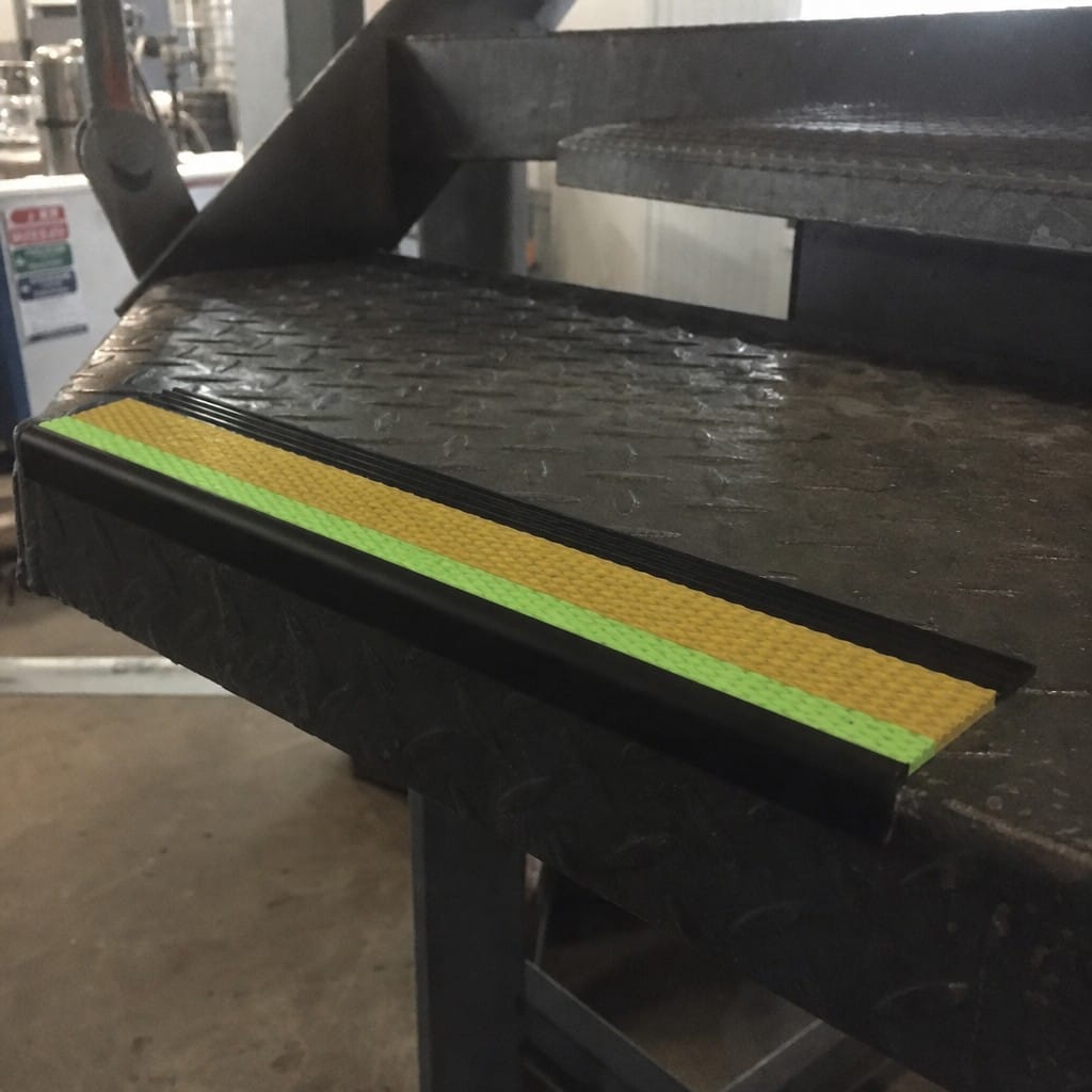 Customer photo review of PVC Stair Nosing 60x32mm Outdoor Grade Anti Slip Glow Edge, 4 Colours