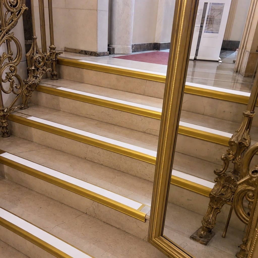 Customer photo review of Heavy Duty Aluminium Stair Nosing 3.22m Slip Resistant