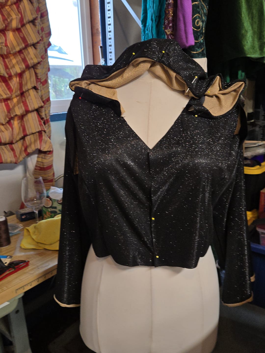 Customer photo review of Gold Champagne Spandex Lurex Knit
