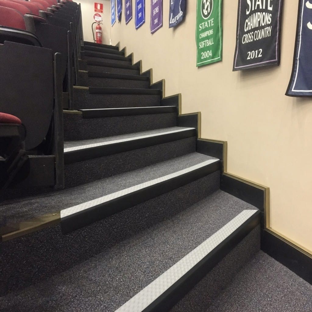 Customer photo review of Anti Slip Stair Nosing 56x32.5mm Black PVC, 11 Insert Colours