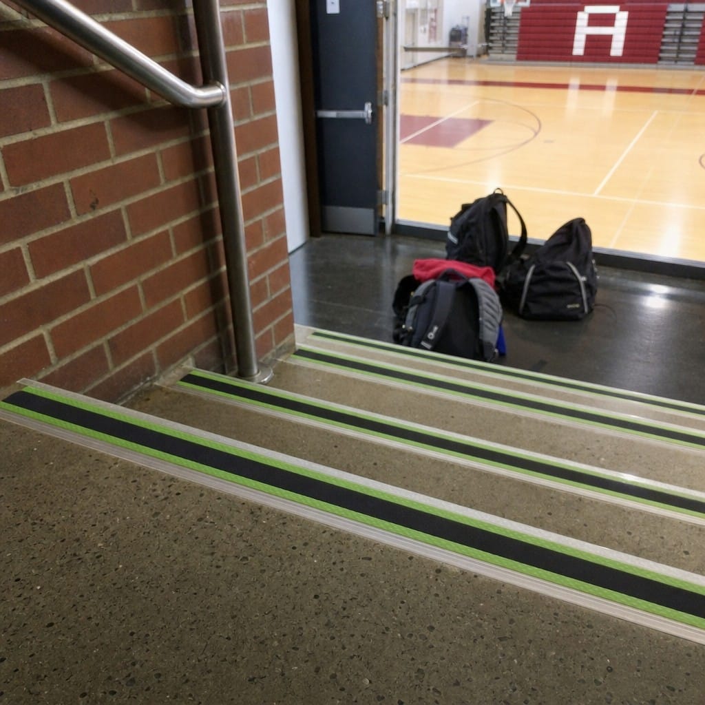 Customer photo review of Black Stair Nosing 10mm Aluminium Anti Slip Commercial