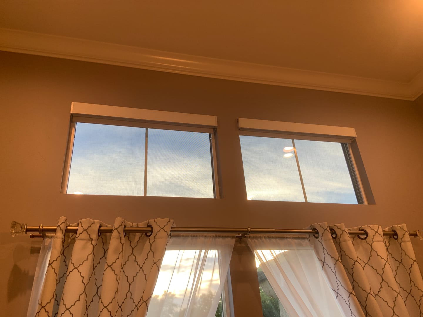 Customer photo review of Bringnox Motorized Light Filtering Roller Shades 70% Blackout Linen