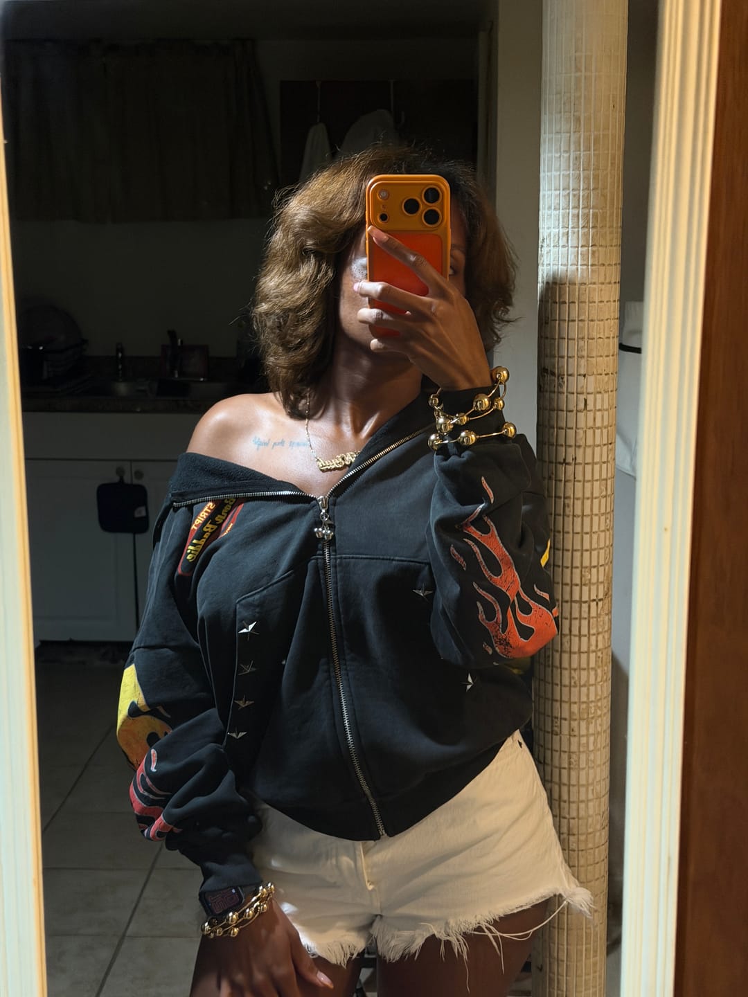 Customer photo review of MOTO CLUB FULL ZIP HOODIE