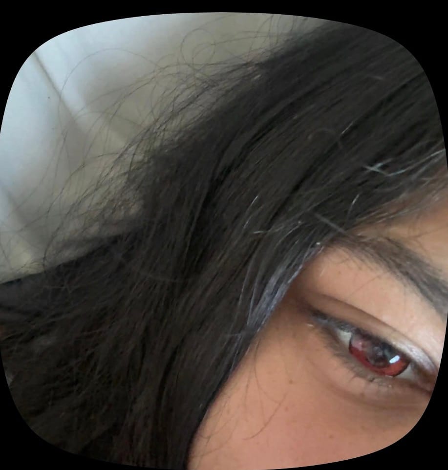 Customer photo review of Cosplay Queen Red Coloured Contact Lenses