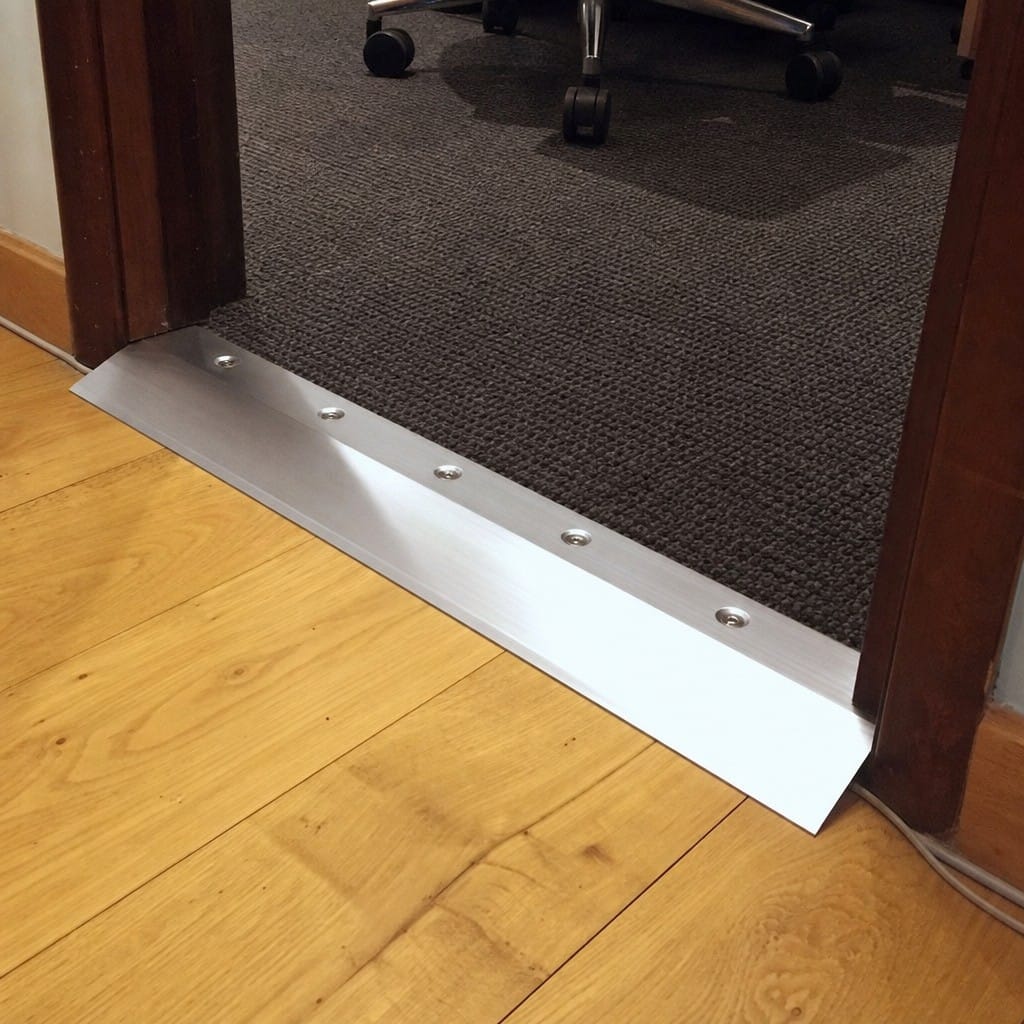 Customer photo review of Aluminium Ramp Threshold Profile 38mm Screw Fit, 8mm & 10mm Floors
