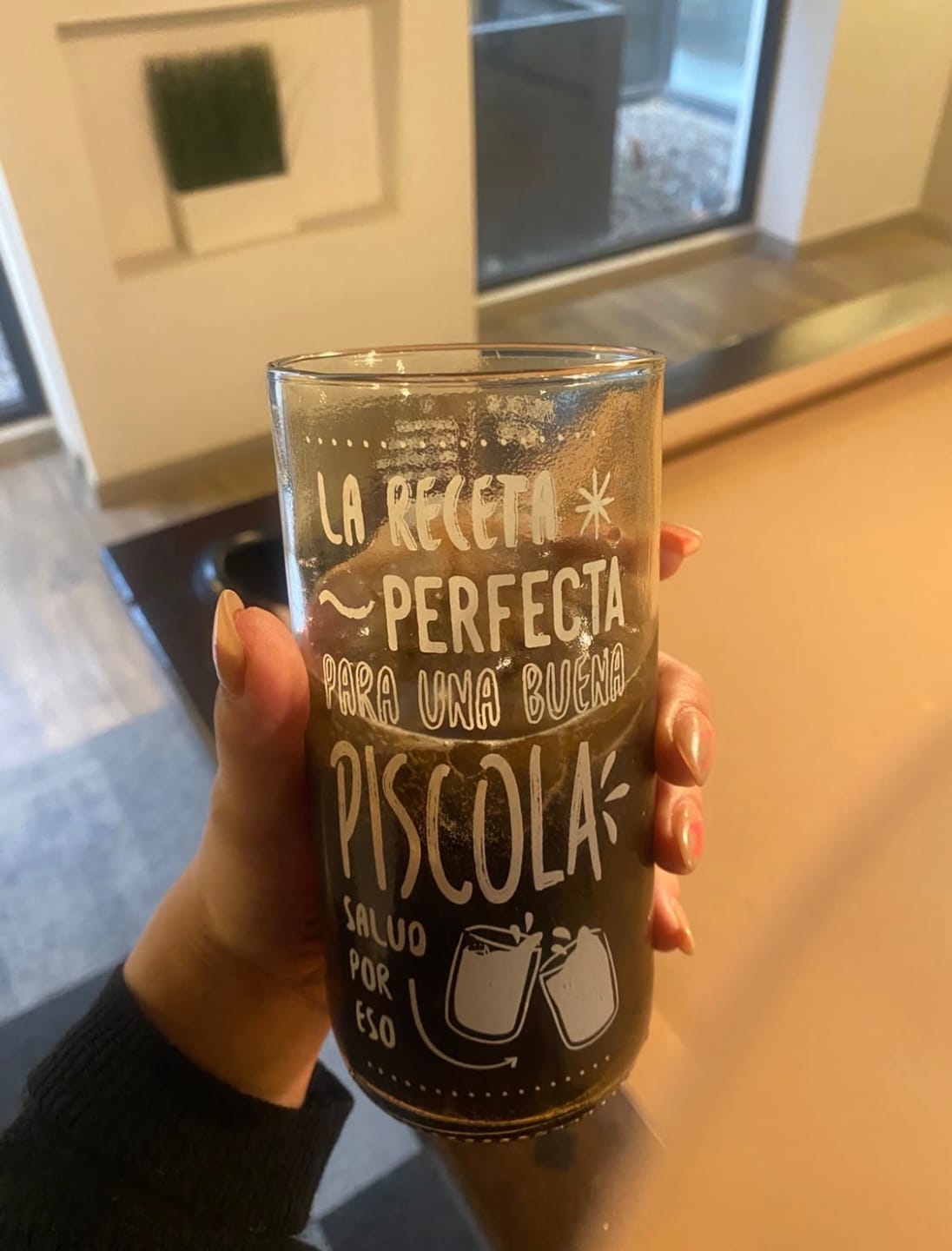 Customer photo review of Vaso piscolero La receta perfecta color transparente 500ml