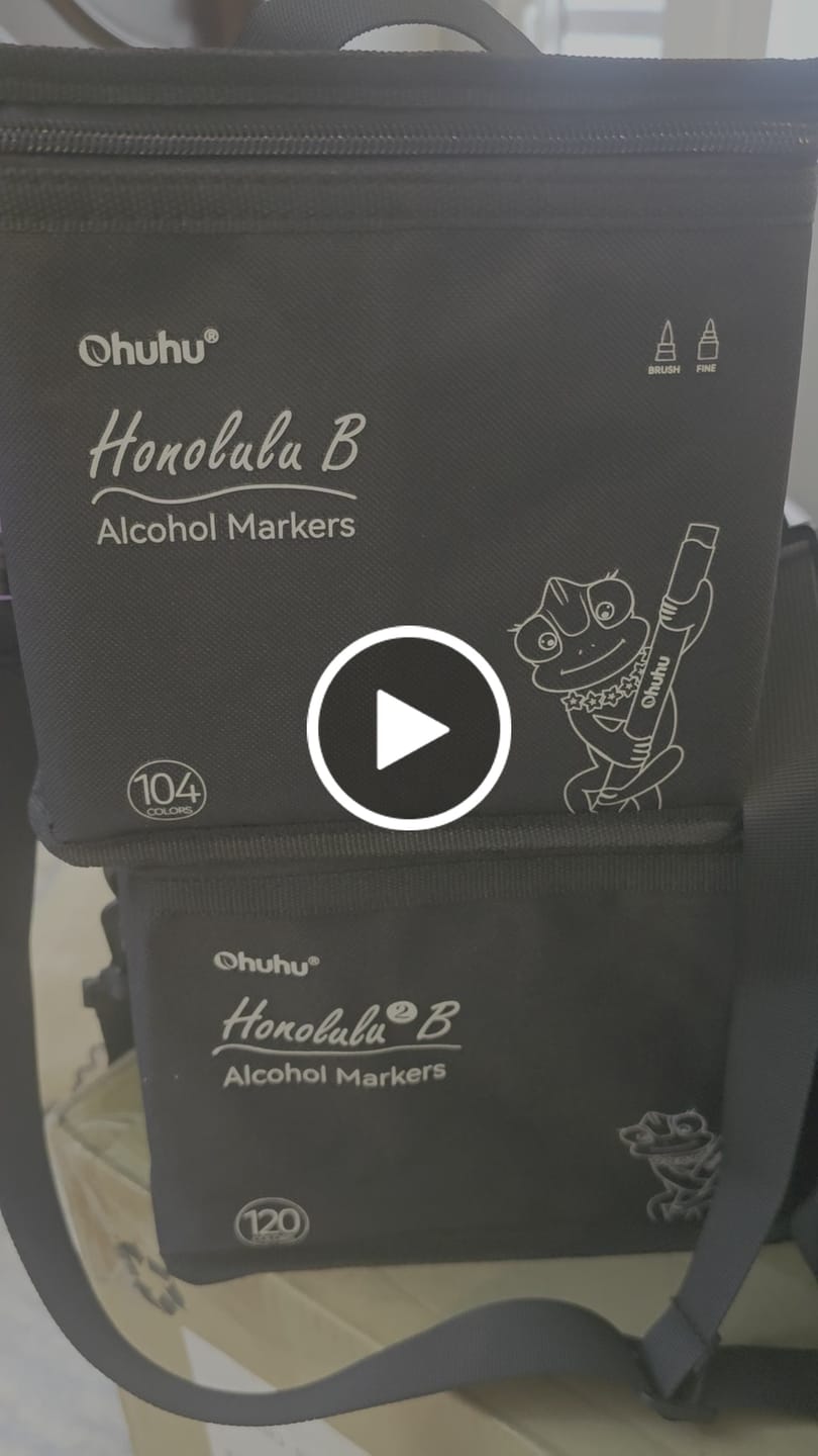 Customer video review of Ohuhu Honolulu 120 Colors Dual Tips Alcohol Art Markers (New Color Codes)
