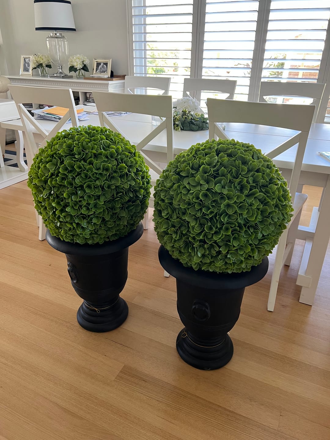 Customer photo review of Large Artificial UV Resistant Clover Topiary Ball 44cm