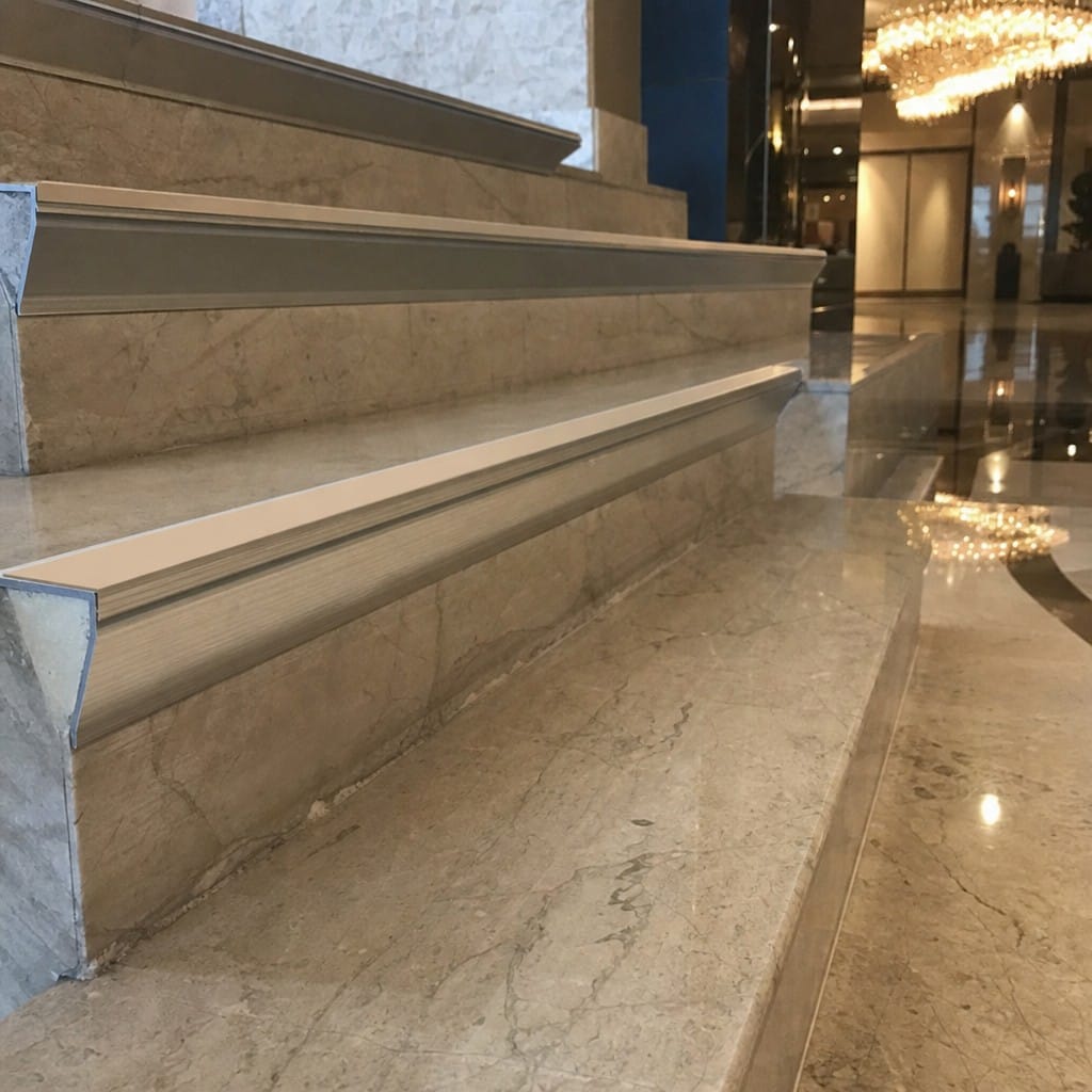 Customer photo review of Rakeback Aluminium Stair Nosing 2.75m 56mm Custom Finishes