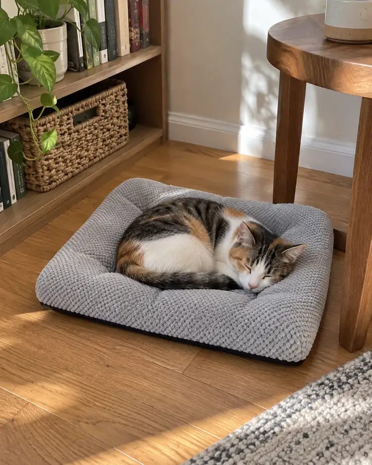 Customer photo review of Plush Haven Calming Pet Bed