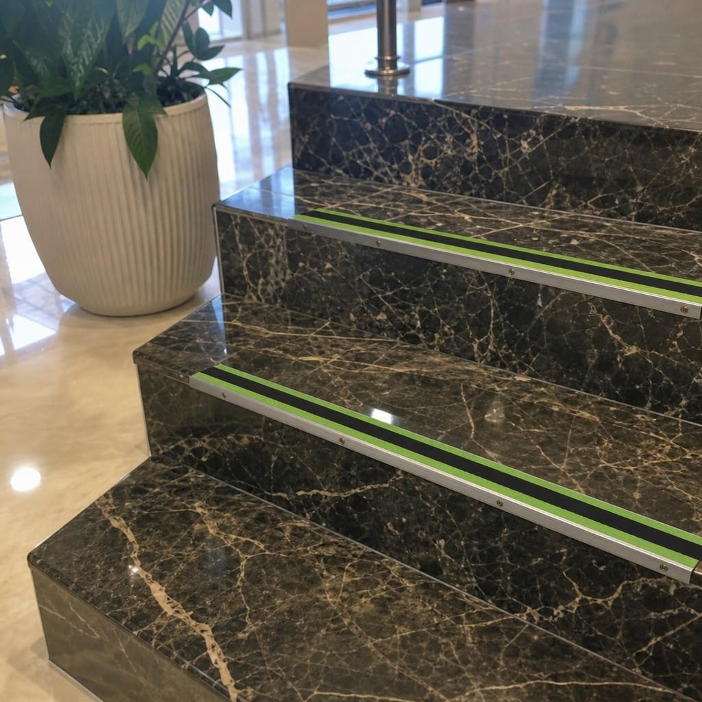 Customer photo review of Black Stair Nosing 10mm Aluminium Anti Slip Commercial