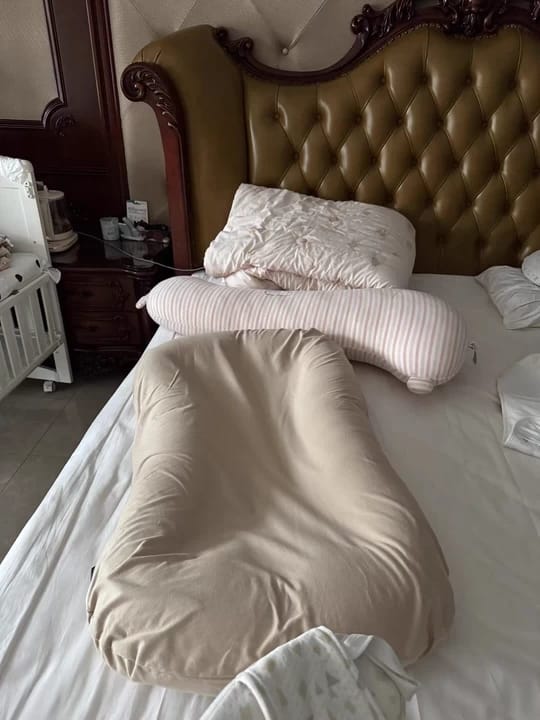 Customer photo review of Pastel Cotton Baby Lounger Nest