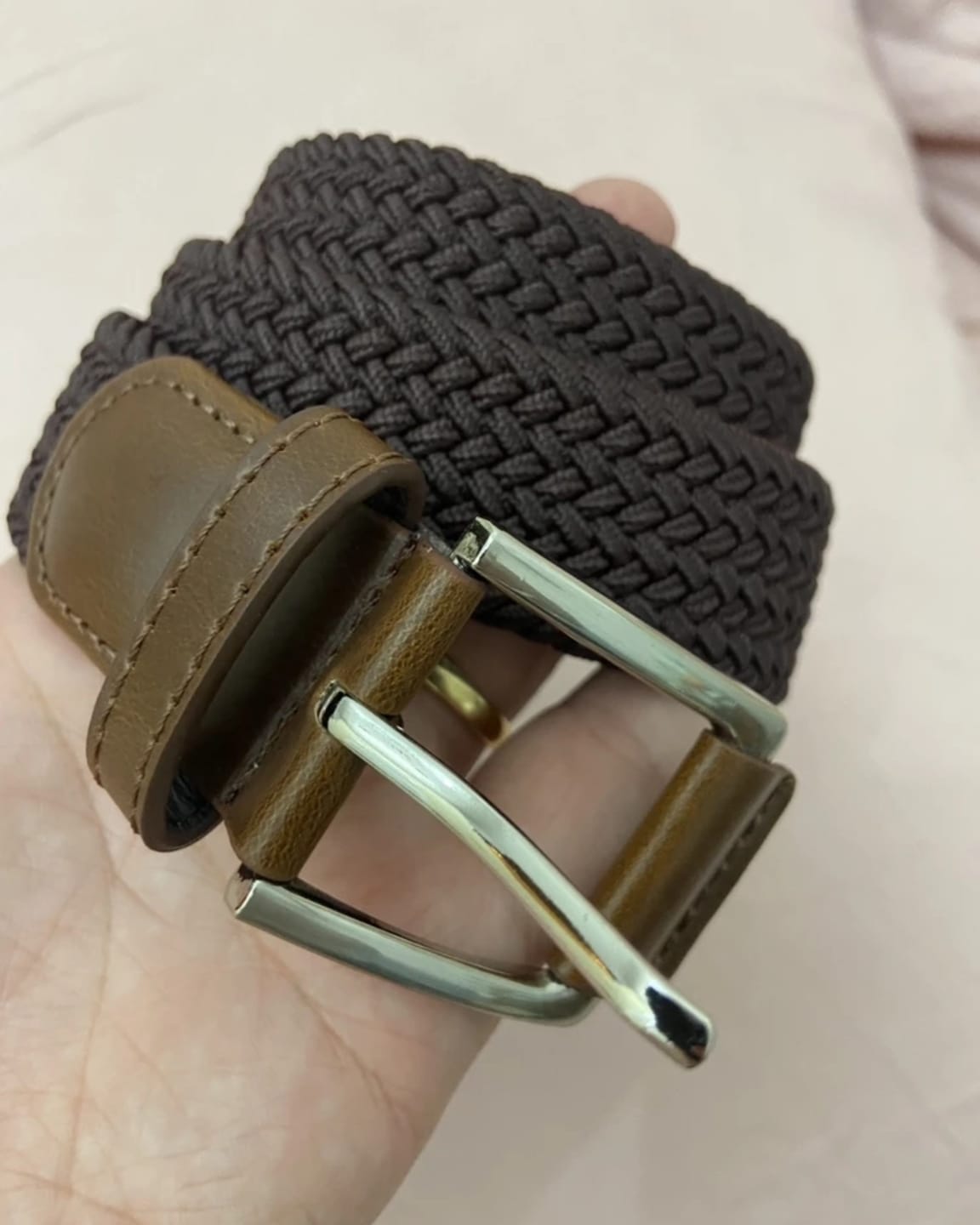 Customer photo review of Men's Woven Stretch Casual Belt