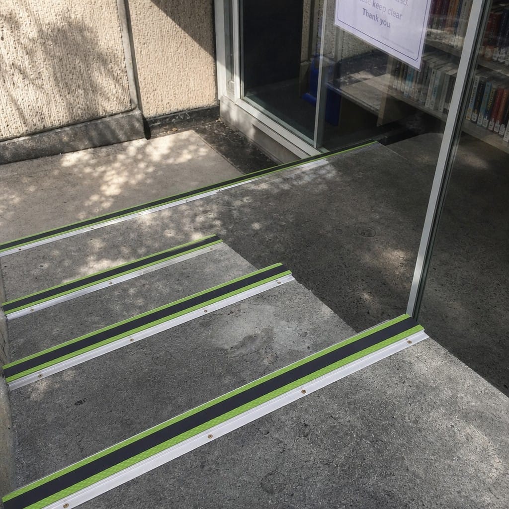 Customer photo review of Black Stair Nosing 10mm Aluminium Anti Slip Commercial