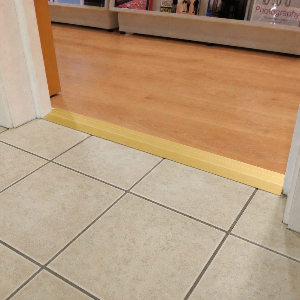 Customer photo review of Self Adhesive Aluminium Ramp Transition Strip 50mm x 14mm for Floor Level Changes