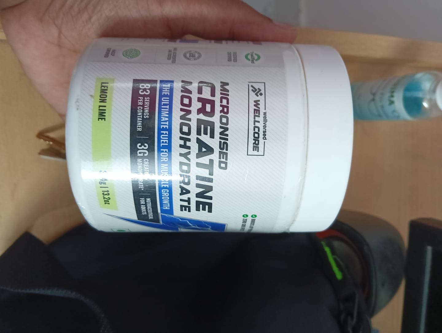 Customer photo review of Wellcore - Pure Micronised Creatine Monohydrate | Lemon Lime (374g, 83 servings)
