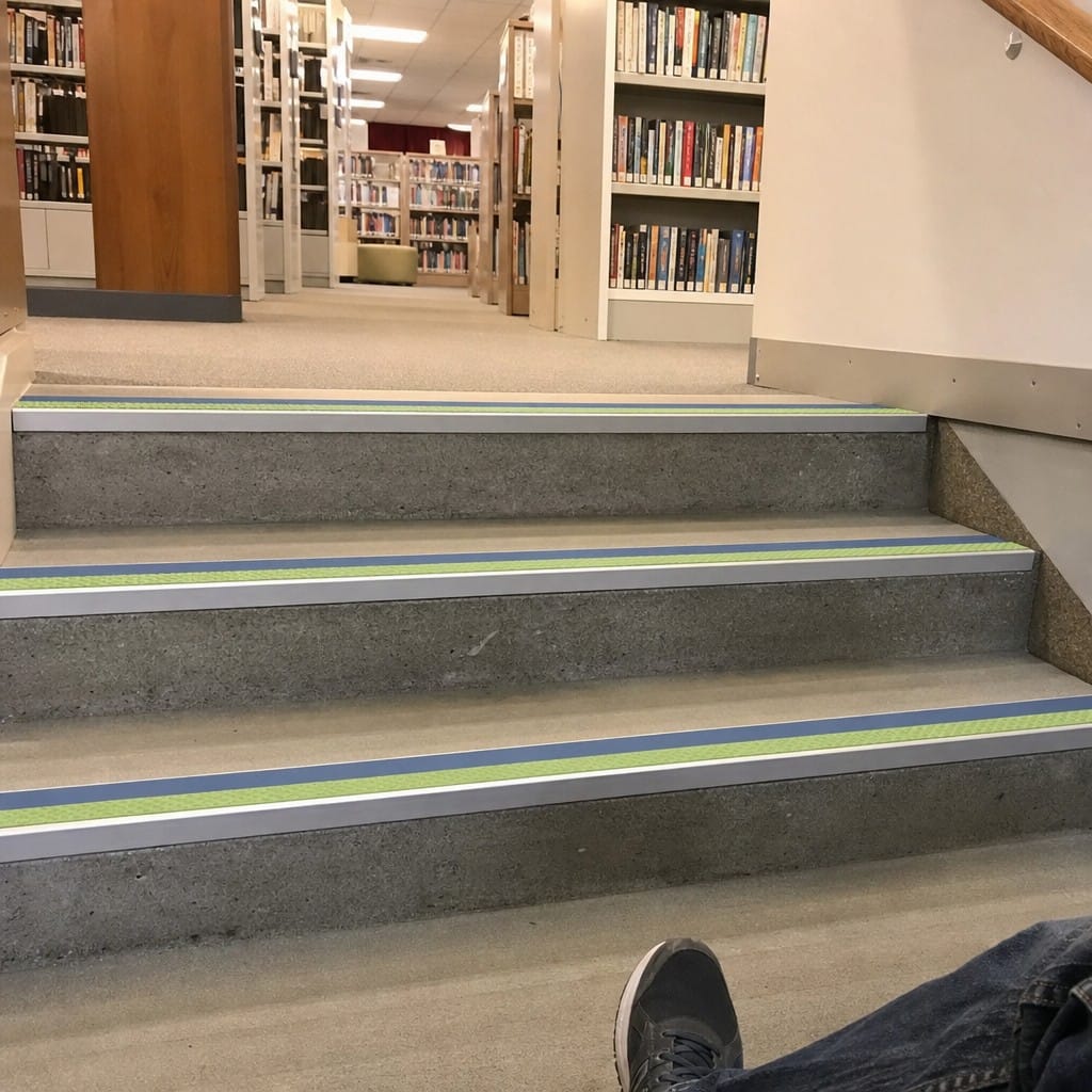 Customer photo review of Screw Fit Aluminium Anti-Slip Stair Nosing 60mm x 32mm | PVC Insert | 11 Colours