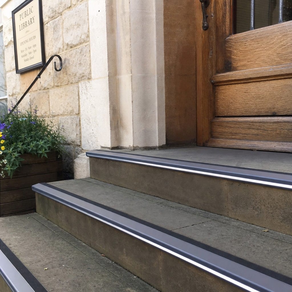 Customer photo review of Push In PVC End Caps for Light Down LED Stair Nosing - 76mm (Pack of 2)
