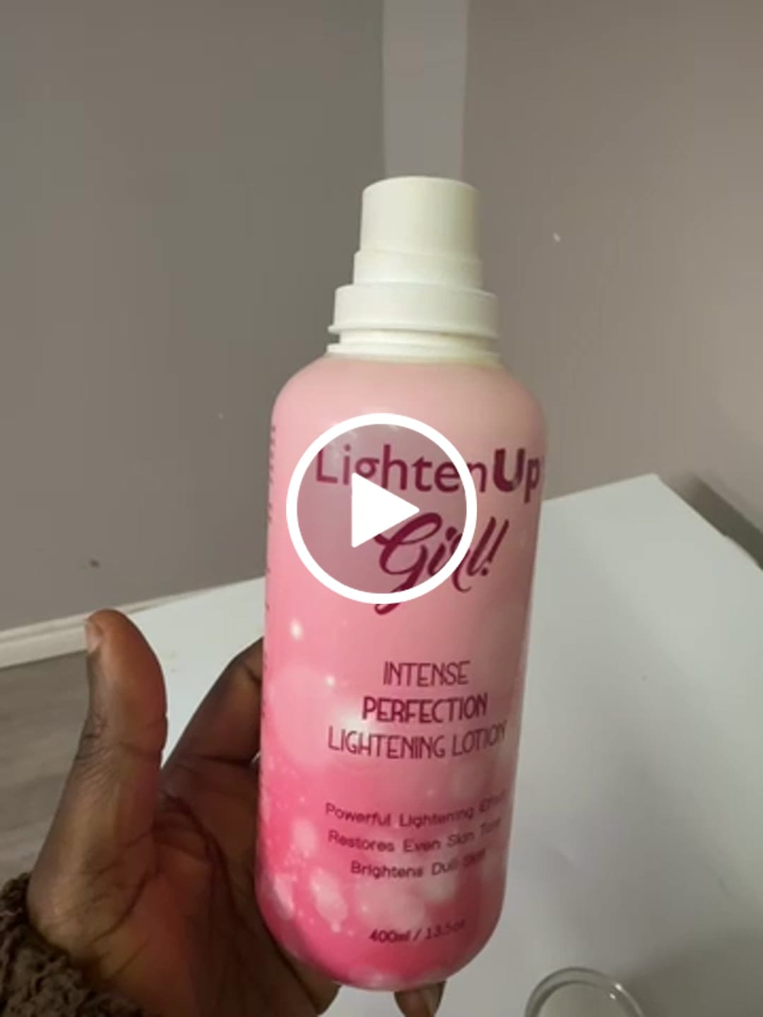 Customer video review of LightenUp Girl Intense Perfection Brightening Body Lotion 400ml / 13.5 fl oz
