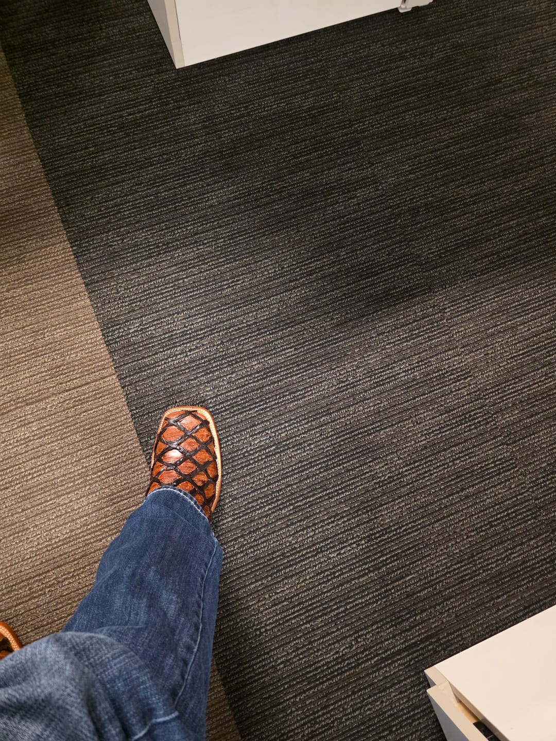 Customer photo review of Cognac Jumbo Pirarucu Leather Boots - Square Toe