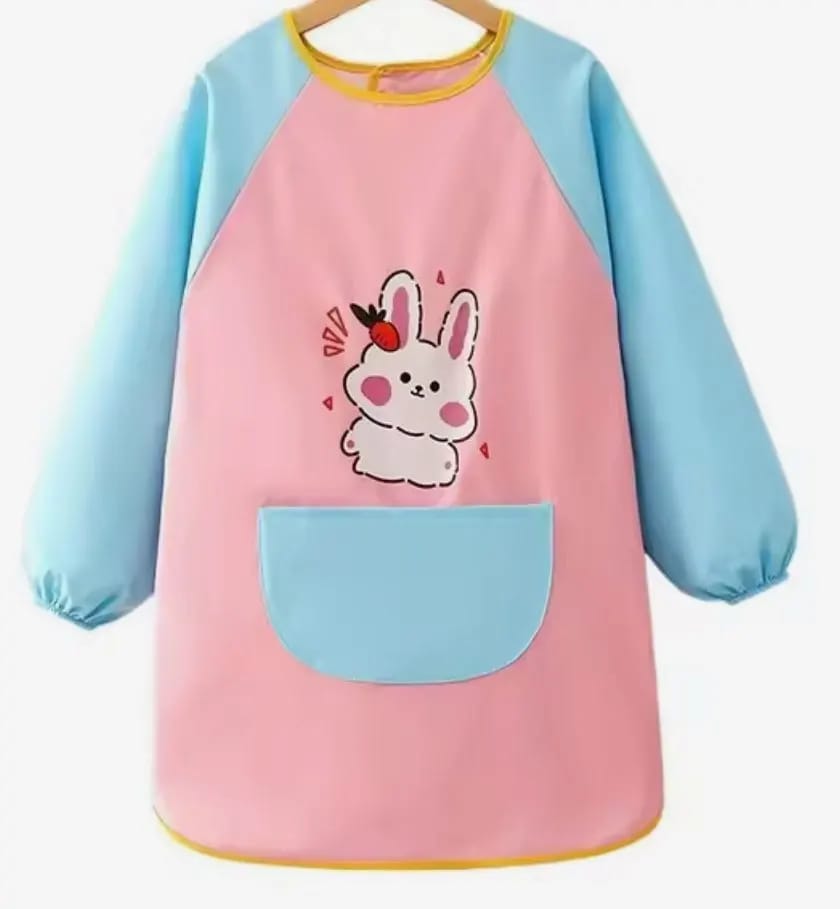 Customer photo review of Tablier de Peinture Enfant Bleu et Rose Motif Oie