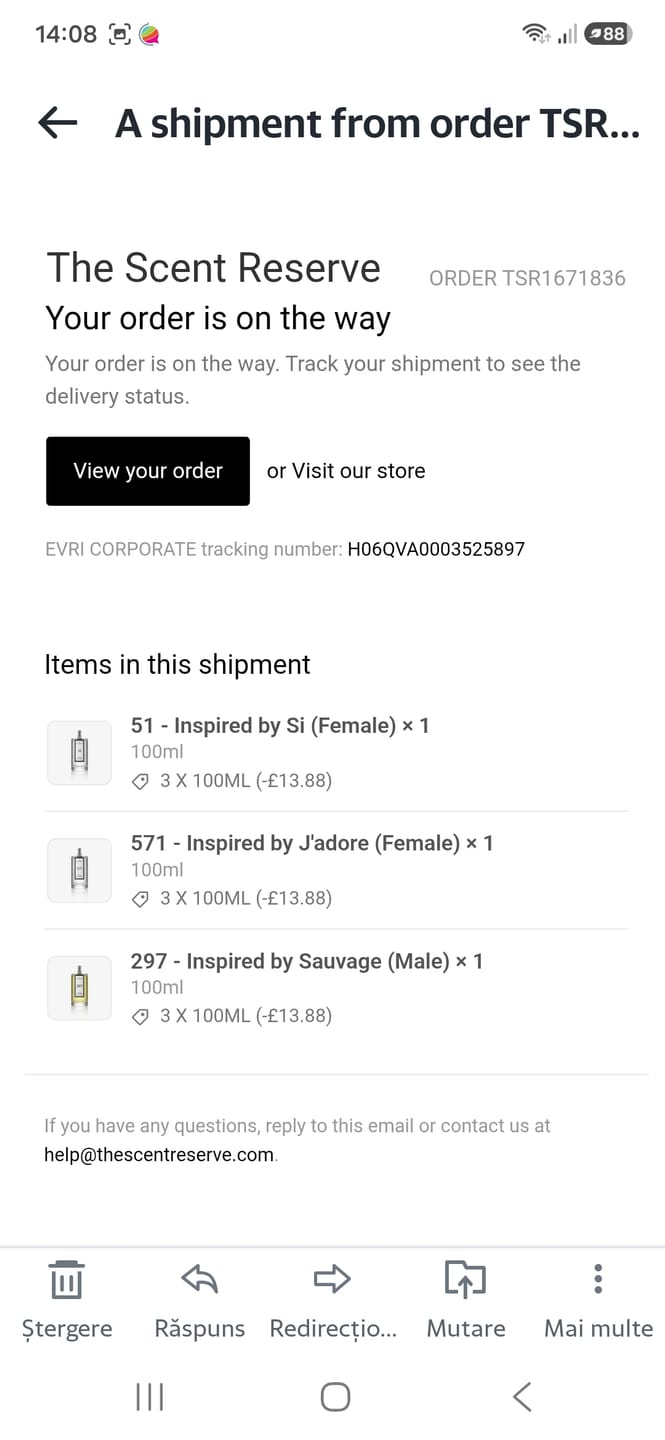 Customer photo review of 3 x 100ml Perfume Bottles