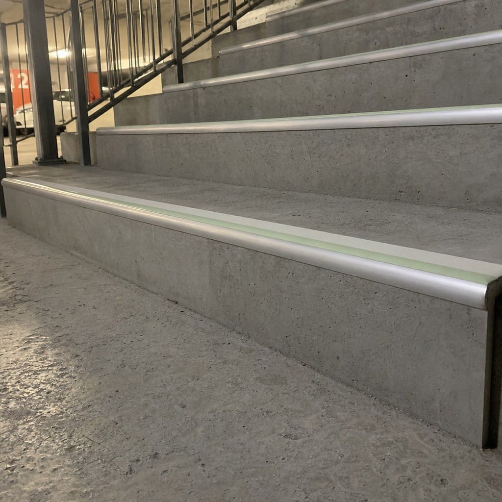 Customer photo review of Aluminium Stair Nosing 57x40mm Outdoor Grade Anti Slip Glow Edge
