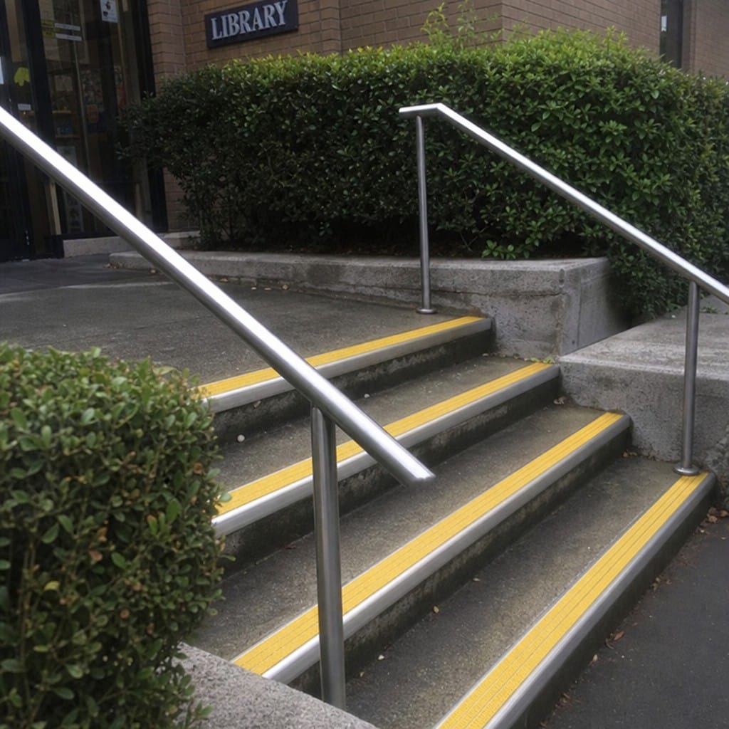 Customer photo review of Anti Slip Stair Nosing 91x35mm Aluminium Double Anti-Slip Insert