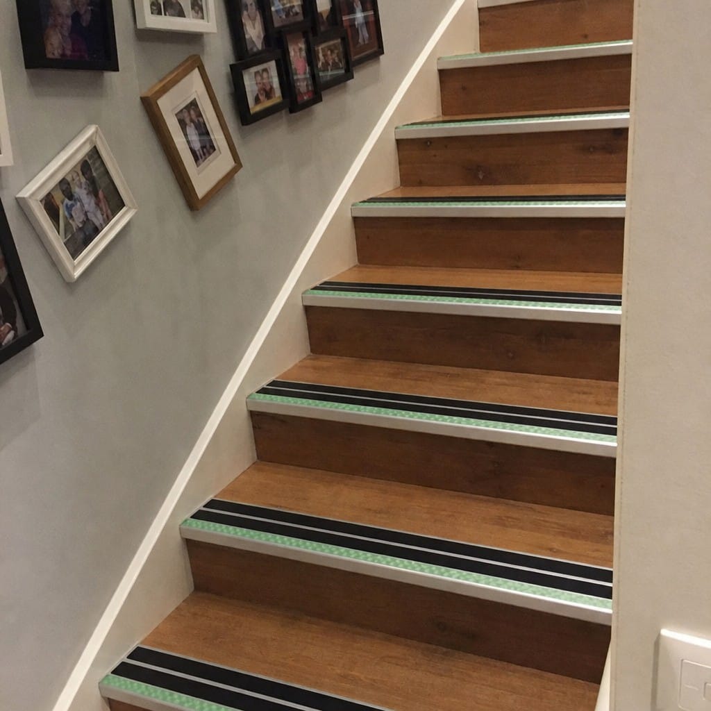Customer photo review of Aluminium Stair Nosing 85x30mm Anti Slip Double PVC Insert