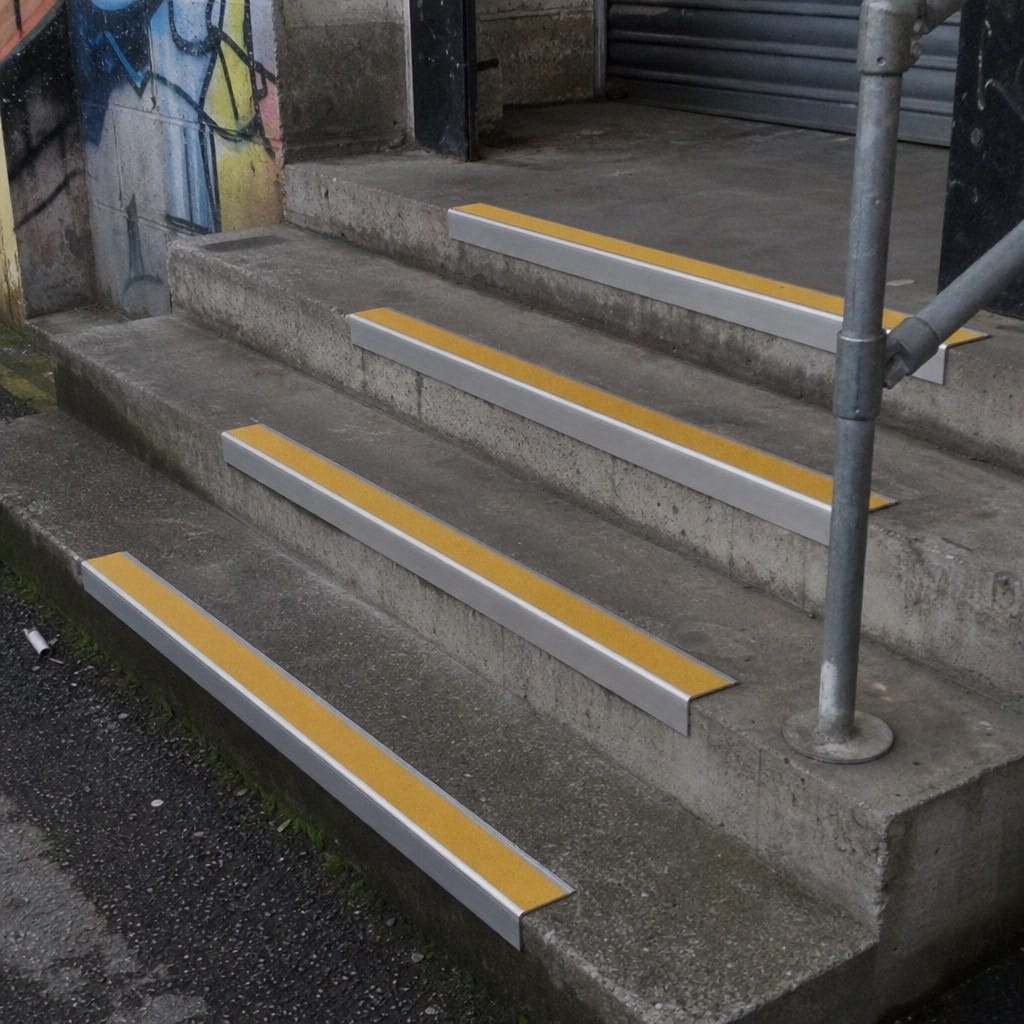 Customer photo review of External Grade Aluminium Stair Nosing 68x33mm Silicone Carbide