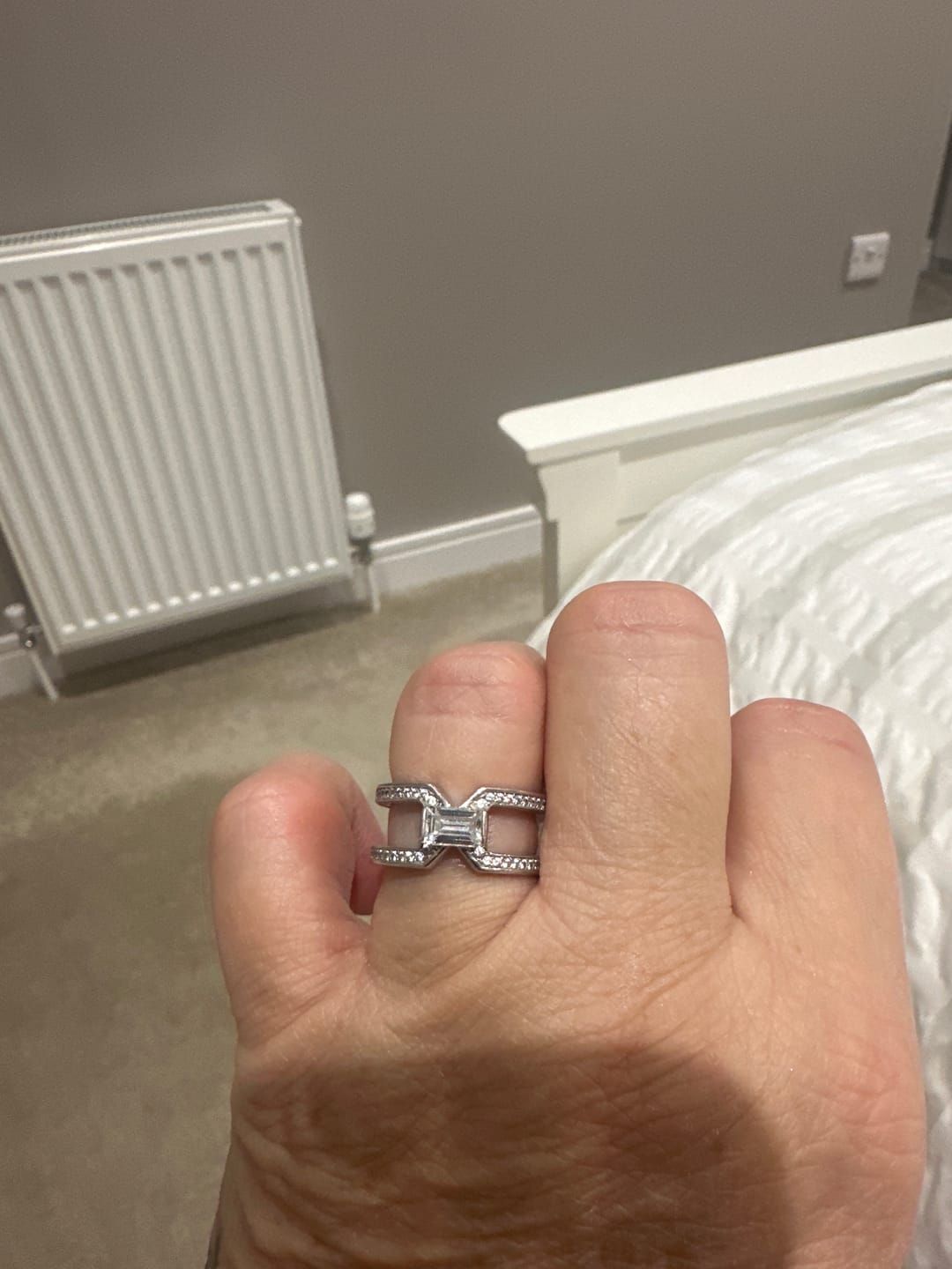 Customer photo review of Sterling Silver Half Carat Emerald Cut Cubic Zirconia Ring