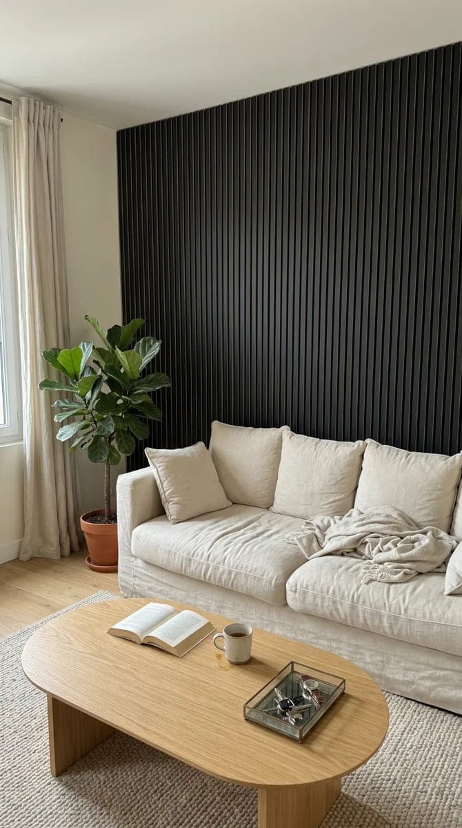 Customer photo review of Panneaux Acoustiques Noir Mat – 240x60 – 11 mm – Lot de 4