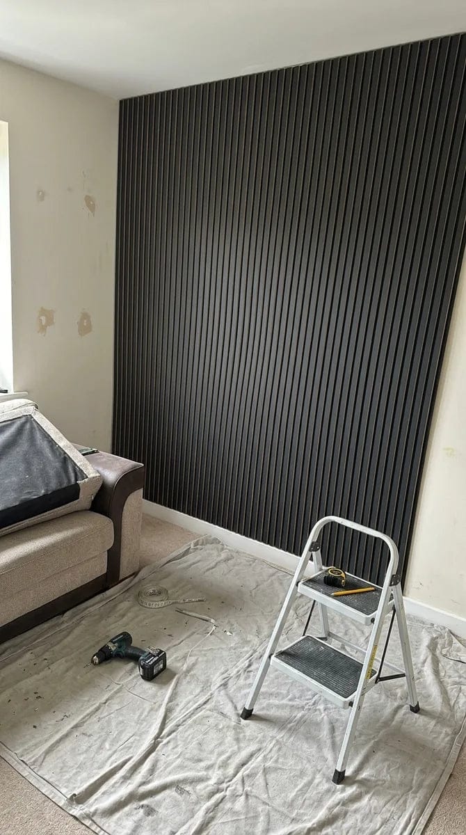 Customer photo review of Panneaux Acoustiques Noir Mat – 240x60 – 11 mm – Lot de 4