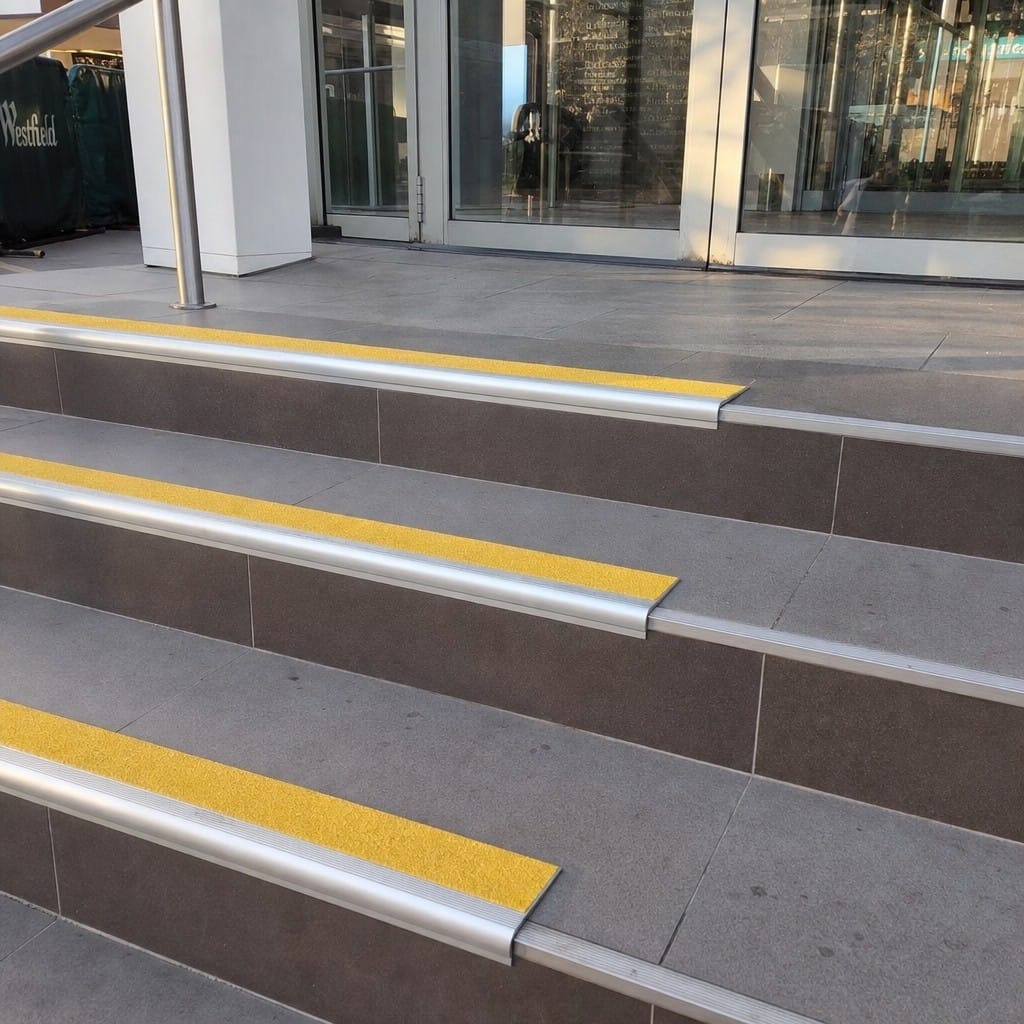 Customer photo review of External Grade Aluminium Stair Nosing 68x33mm Silicone Carbide