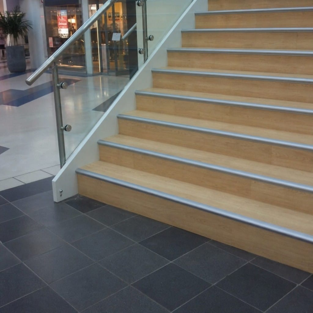Customer photo review of Laminate Stair Nosing | Push-In Aluminium Step Nose | 2.7m | Silver & Oak