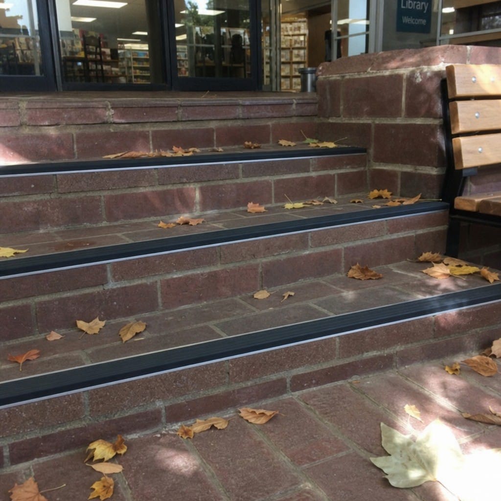 Customer photo review of Aluminium Tile-In Stair Nosing with Replaceable Anti-Slip PVC Tread, 25mm, 9mm and 11mm, 2.5m, Black or Grey