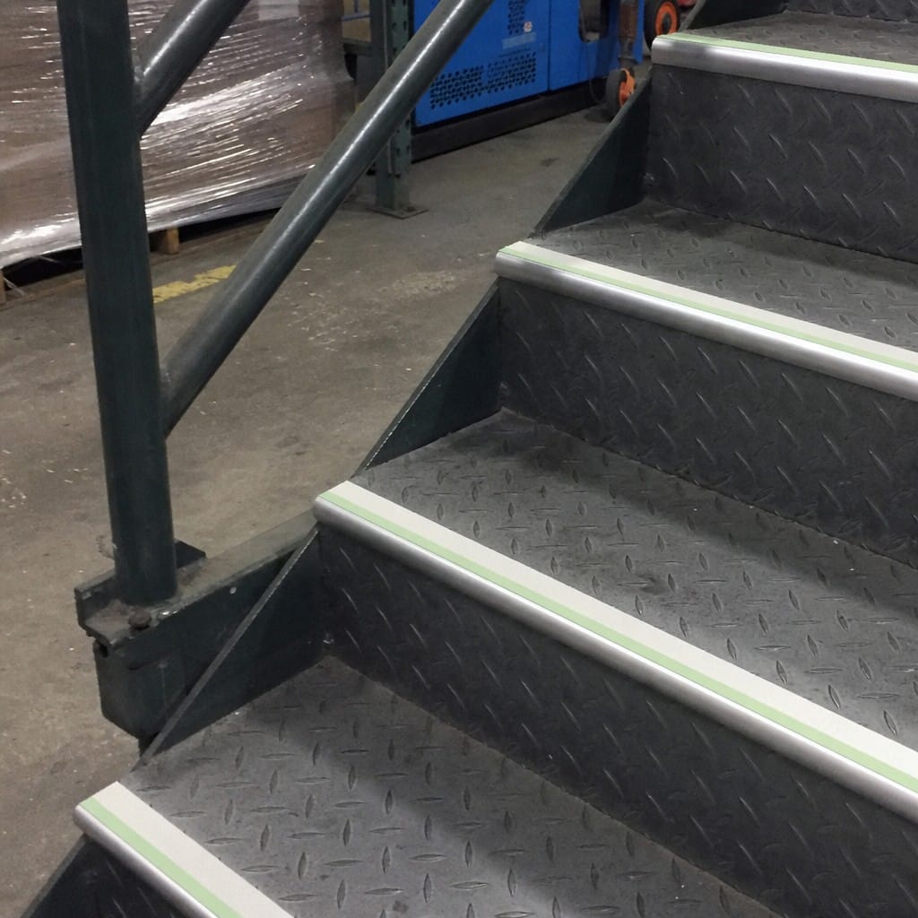 Customer photo review of Aluminium Stair Nosing 57x40mm Outdoor Grade Anti Slip Glow Edge