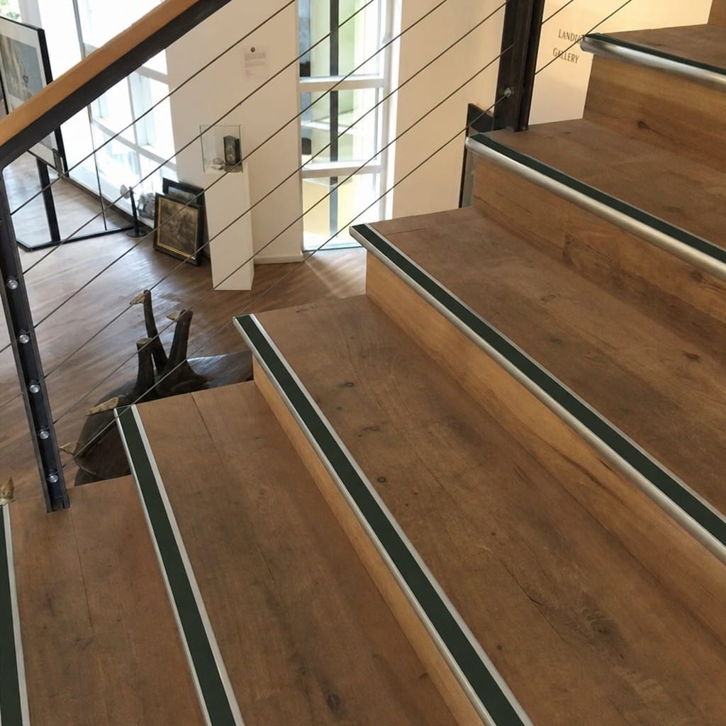 Customer photo review of Aluminium Bullnose Stair Nosing 2.44m Anti Slip 39mm