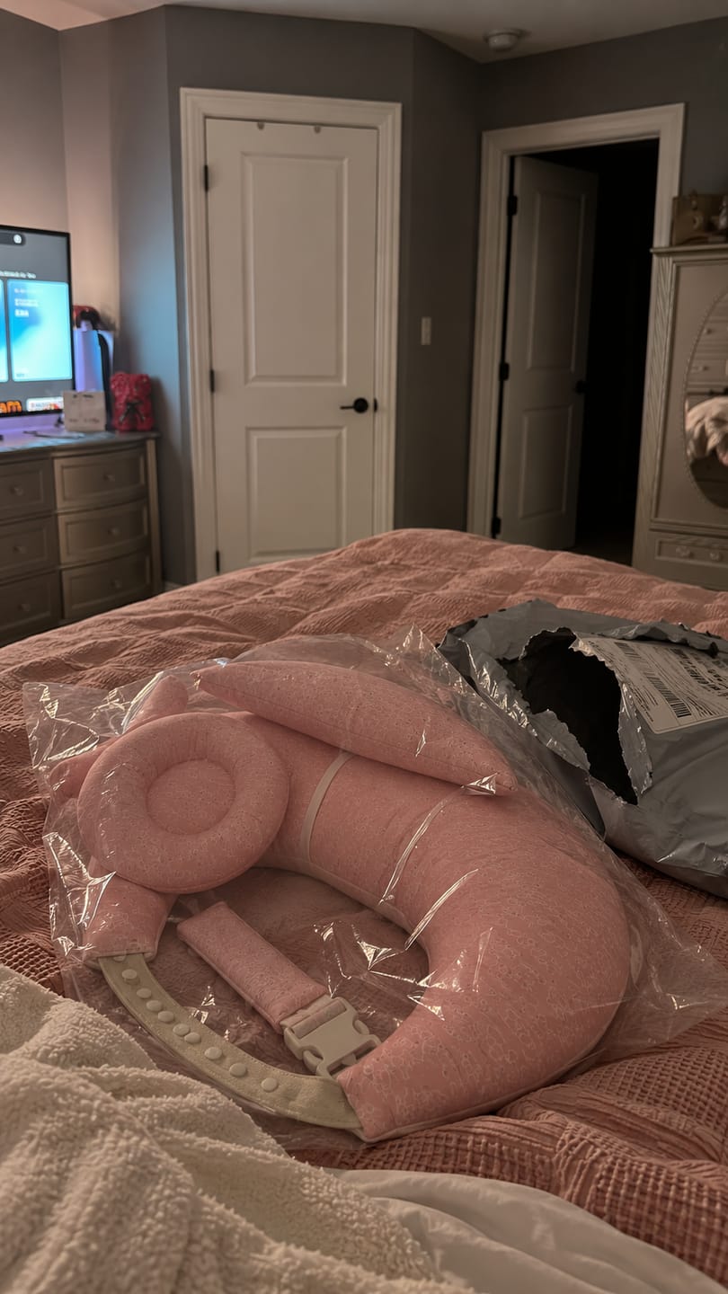 Customer photo review of No-Strain Nursing Pillow for Mom & Baby