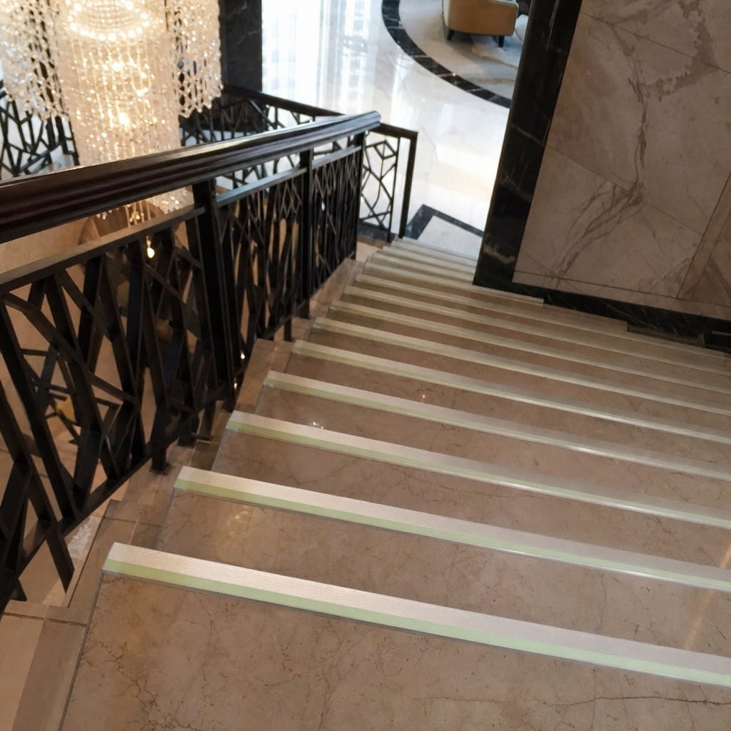 Customer photo review of Aluminium Stair Nosing 57x40mm Outdoor Grade Anti Slip Glow Edge